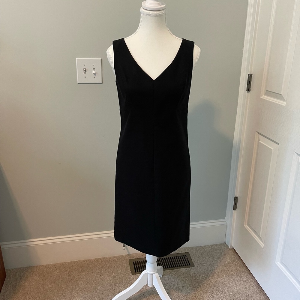 Talbots Sleeveless Black Sheath Dress 4P